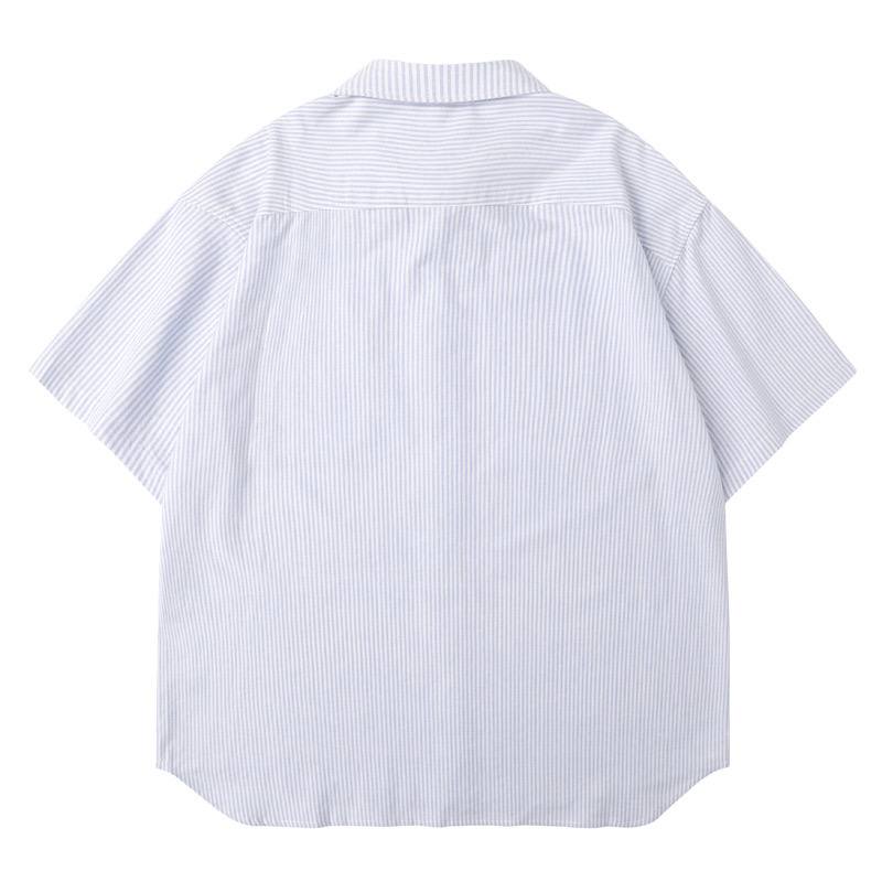 Blue-White Stripped Short Sleeve Shirt