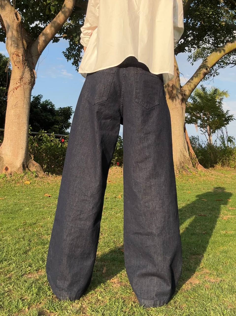 Classic Wide-Leg Denim Pants