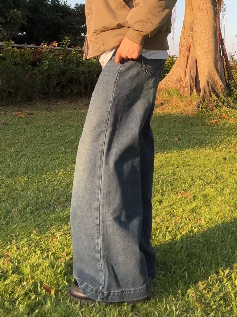 High Waist Denim Bootcut Pants