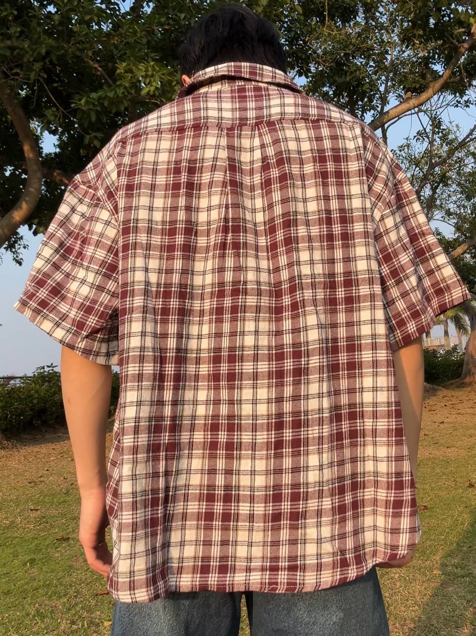 Checked Cotton Short Sleeve Shirt